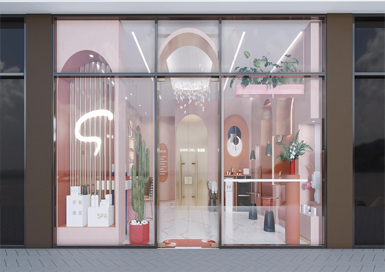 金華美容院裝修設(shè)計案例效果圖